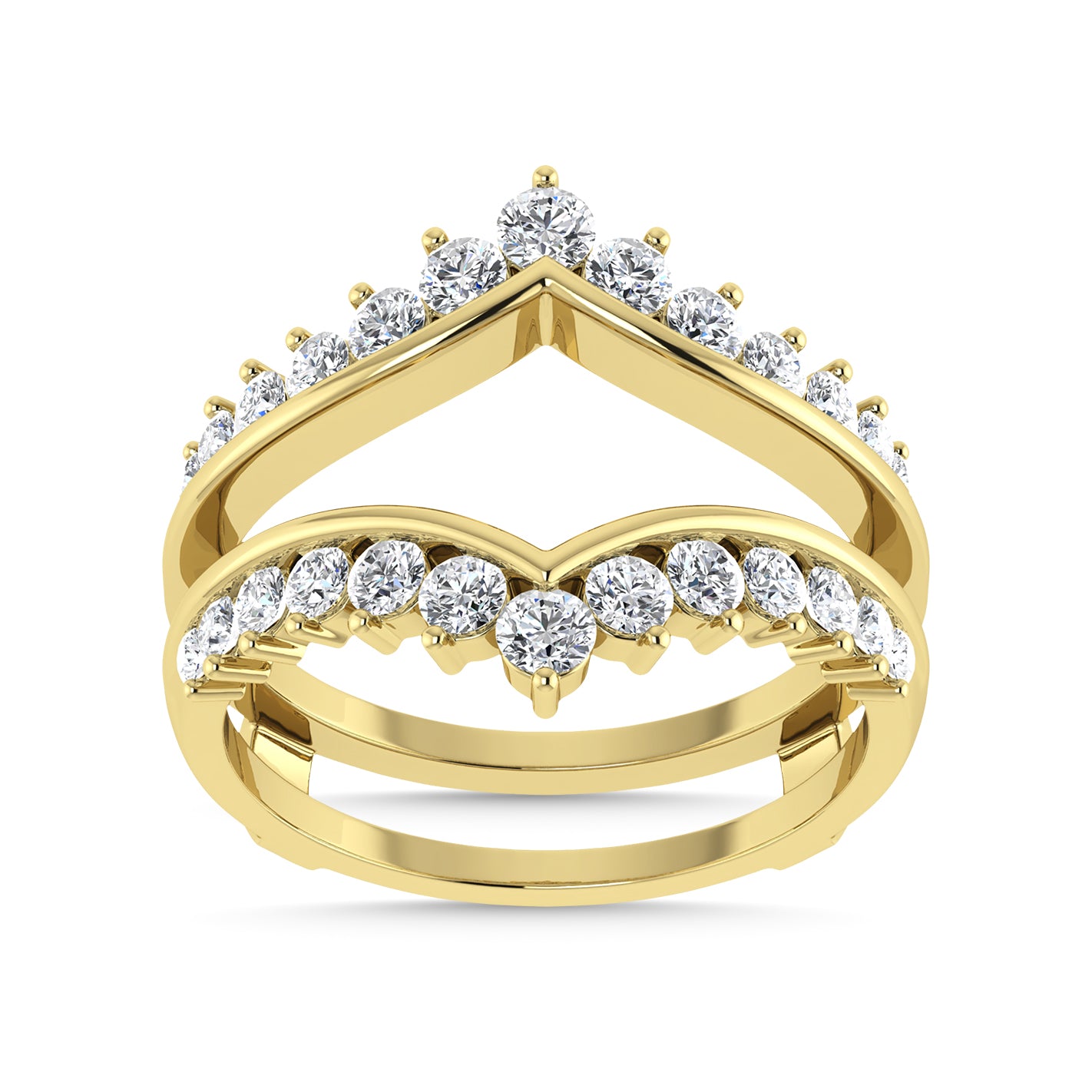 Diamond 1/4 Ct.Tw. Guard Ring in 10K Yellow Gold