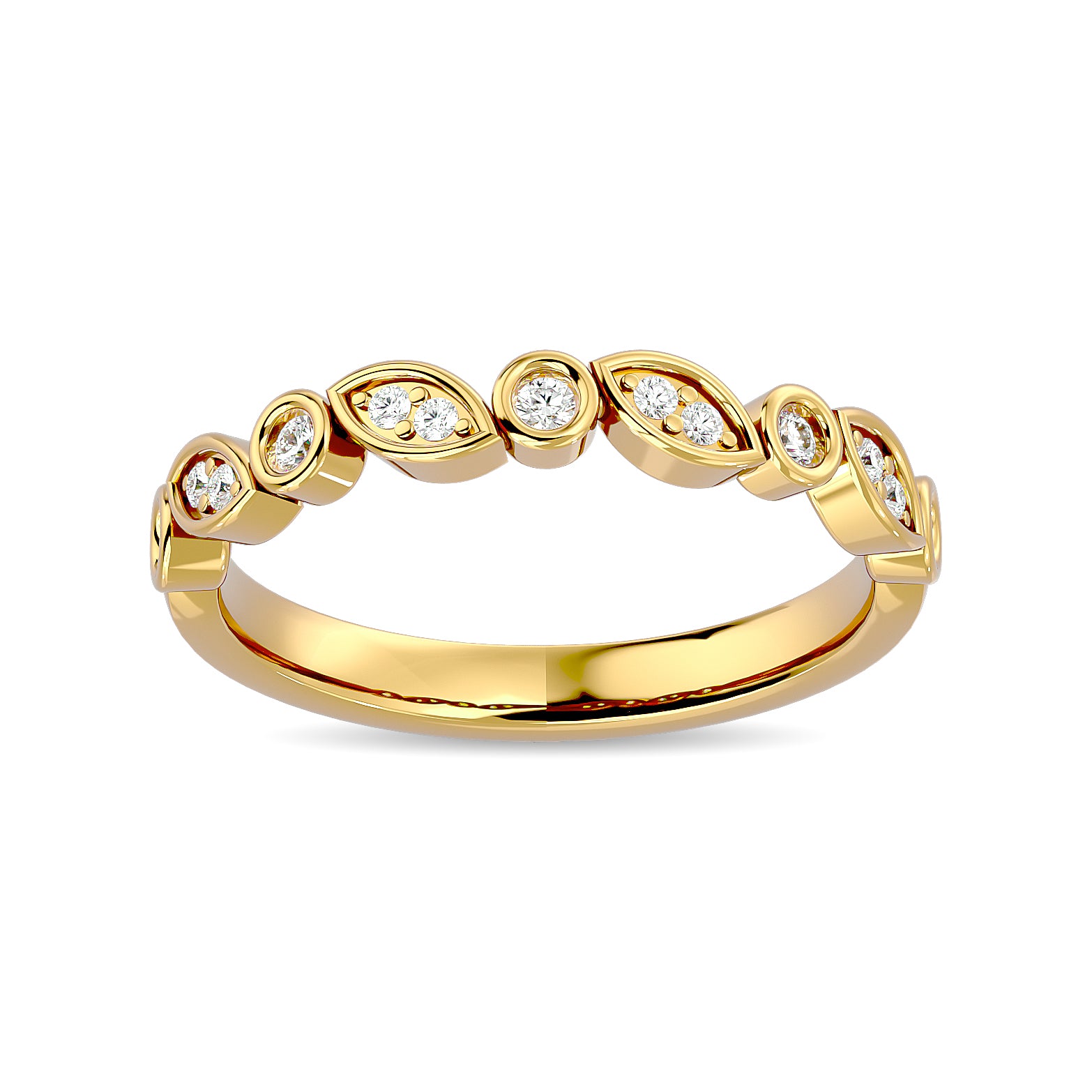 Diamond 1/6 ct tw Stack Band in 14K Yellow Gold