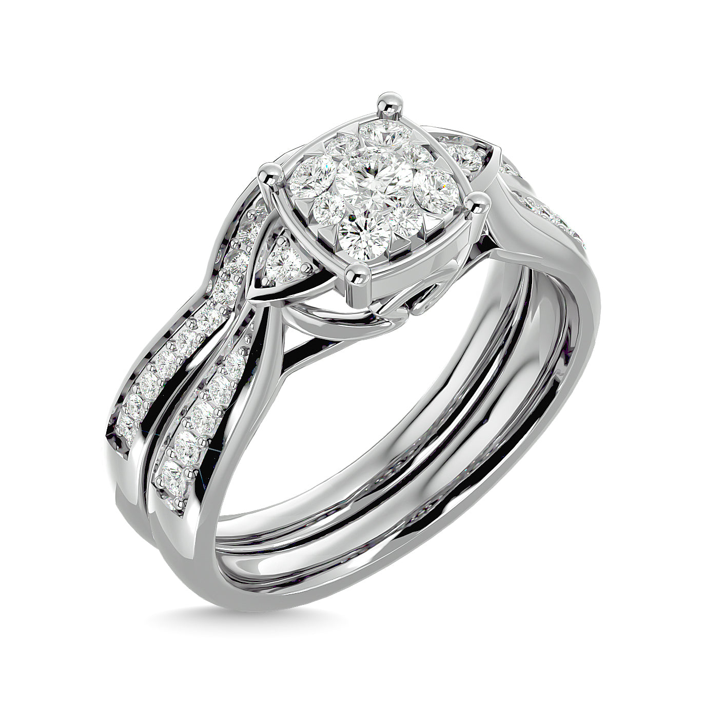 Diamond 5/8 Ct.Tw. Bridal Ring in 14K White Gold