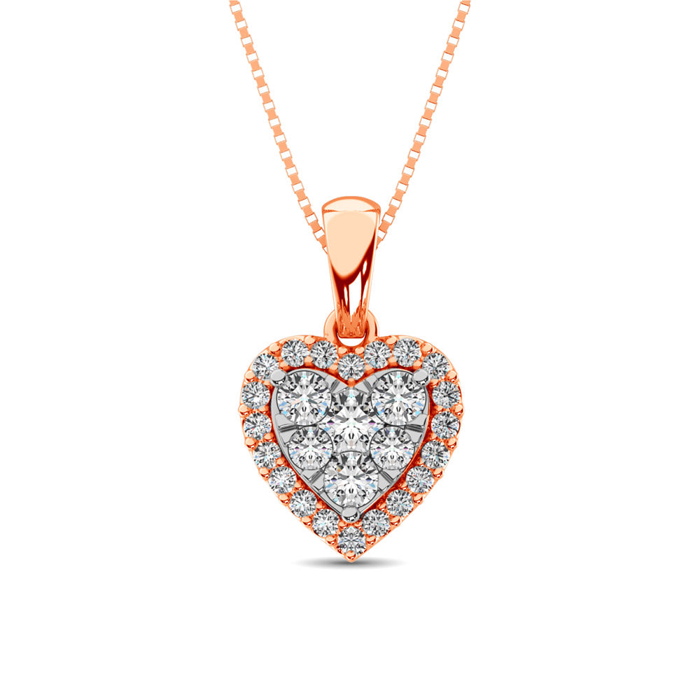 Diamond Fashion Pendant 1/2 ct tw Round Cut in 14K Rose Gold