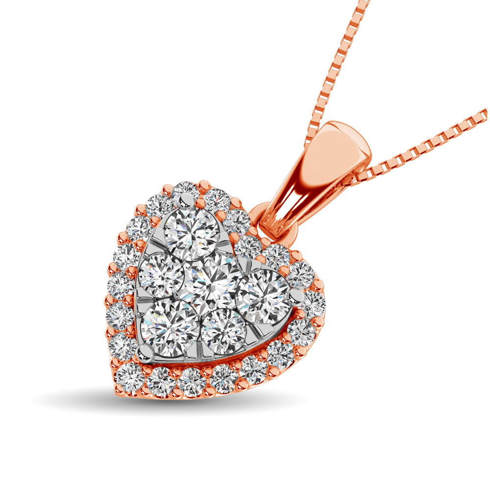 Diamond Fashion Pendant 1/2 ct tw Round Cut in 14K Rose Gold