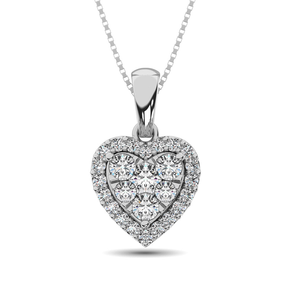 Diamond Fashion Pendant 1/2 ct tw Round Cut in 14K White Gold