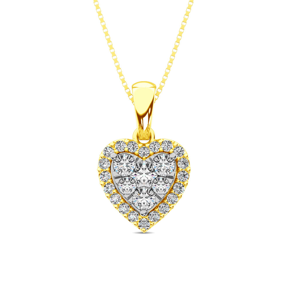 Diamond Fashion Pendant 1/2 ct tw Round Cut in 14K Yellow Gold