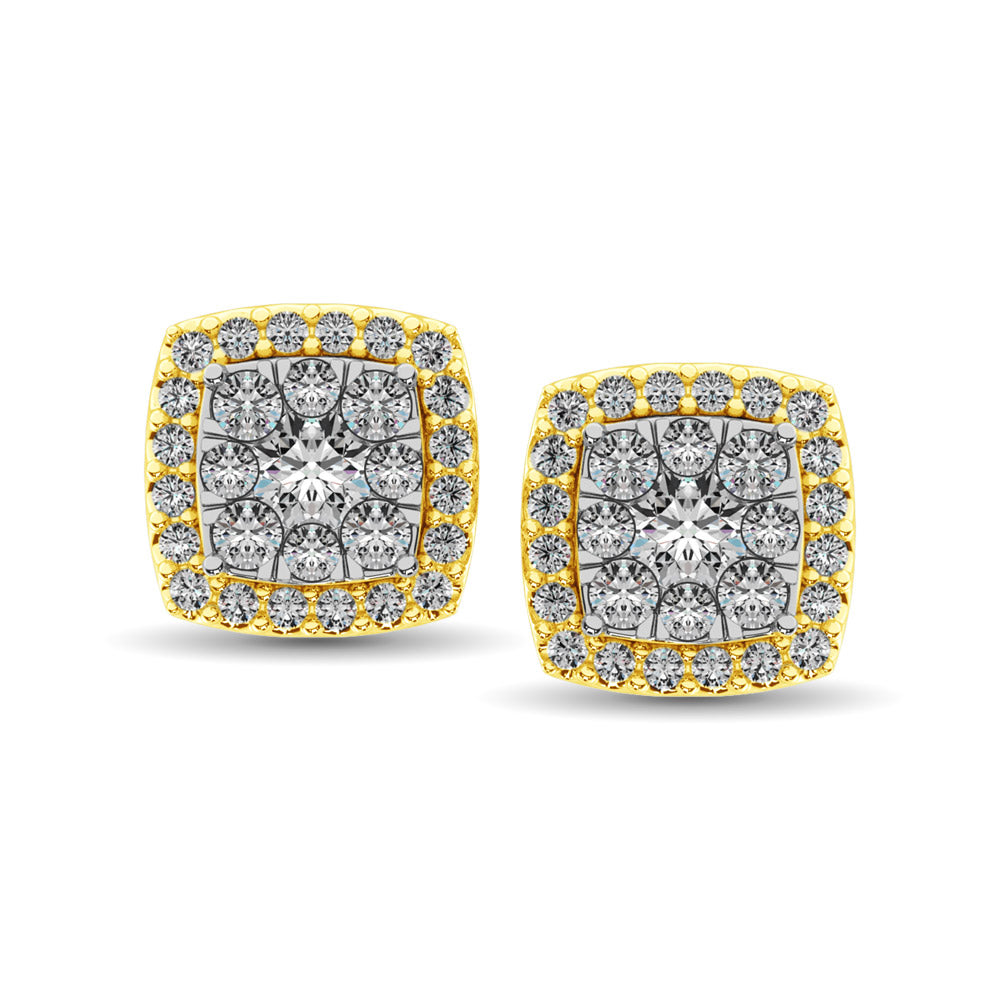 Diamond Stud earrings 3/4 ct tw in 14K Yellow Gold