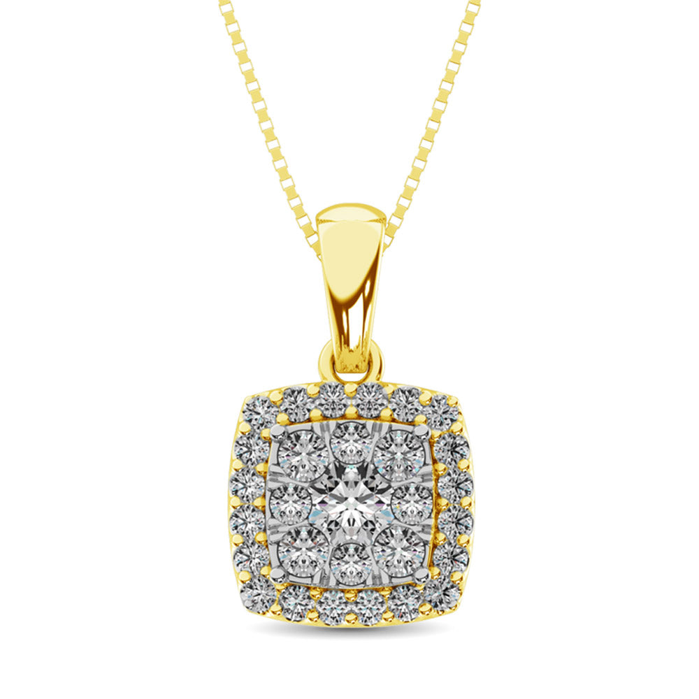 Diamond Fashion Pendant 5/8 ct tw Round Cut in 14K Yellow Gold