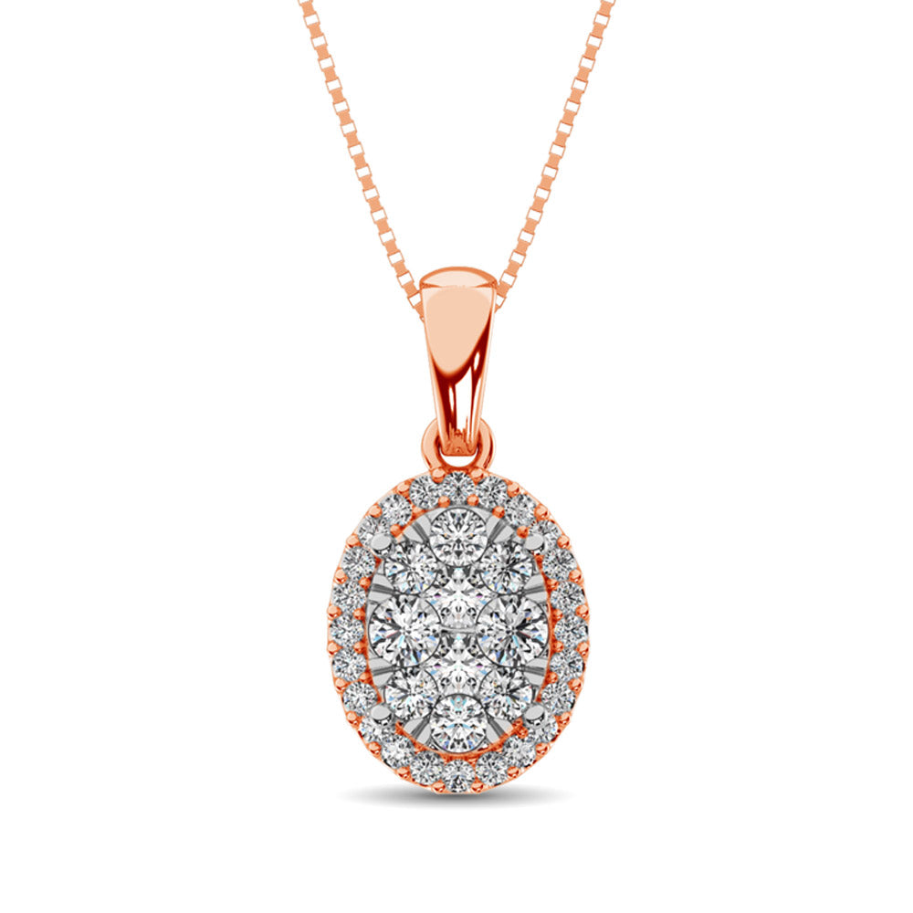 Diamond Fashion Pendant 5/8 ct tw Round Cut in 14K Rose Gold