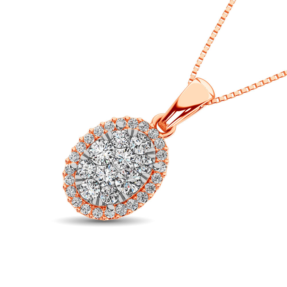 Diamond Fashion Pendant 5/8 ct tw Round Cut in 14K Rose Gold