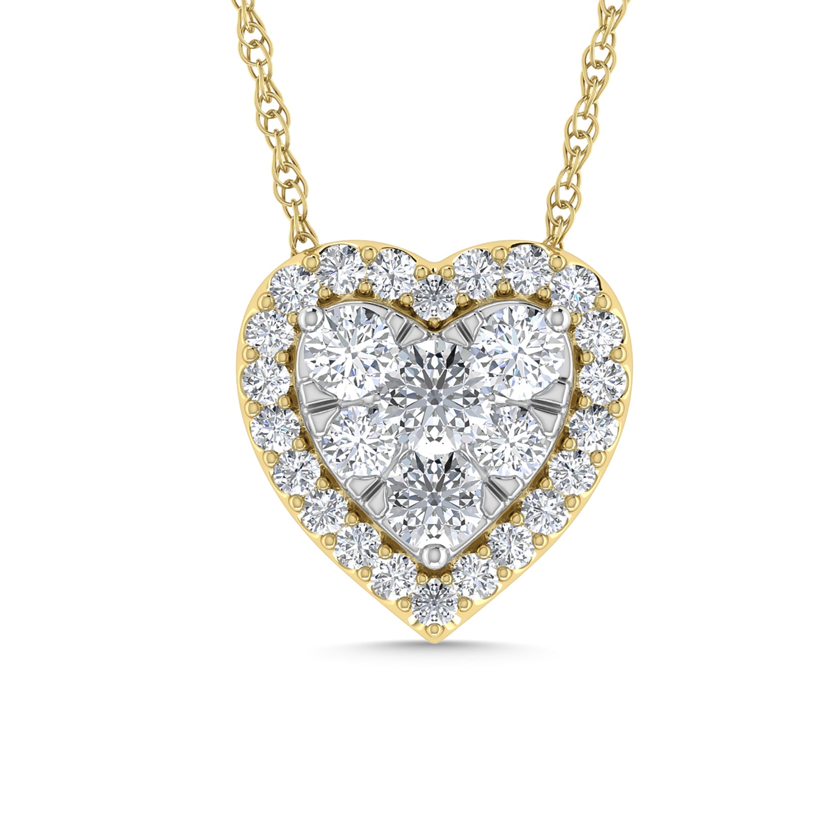 Diamond 1/2 Ct.Tw. Heart Pendant in 14K Yellow Gold