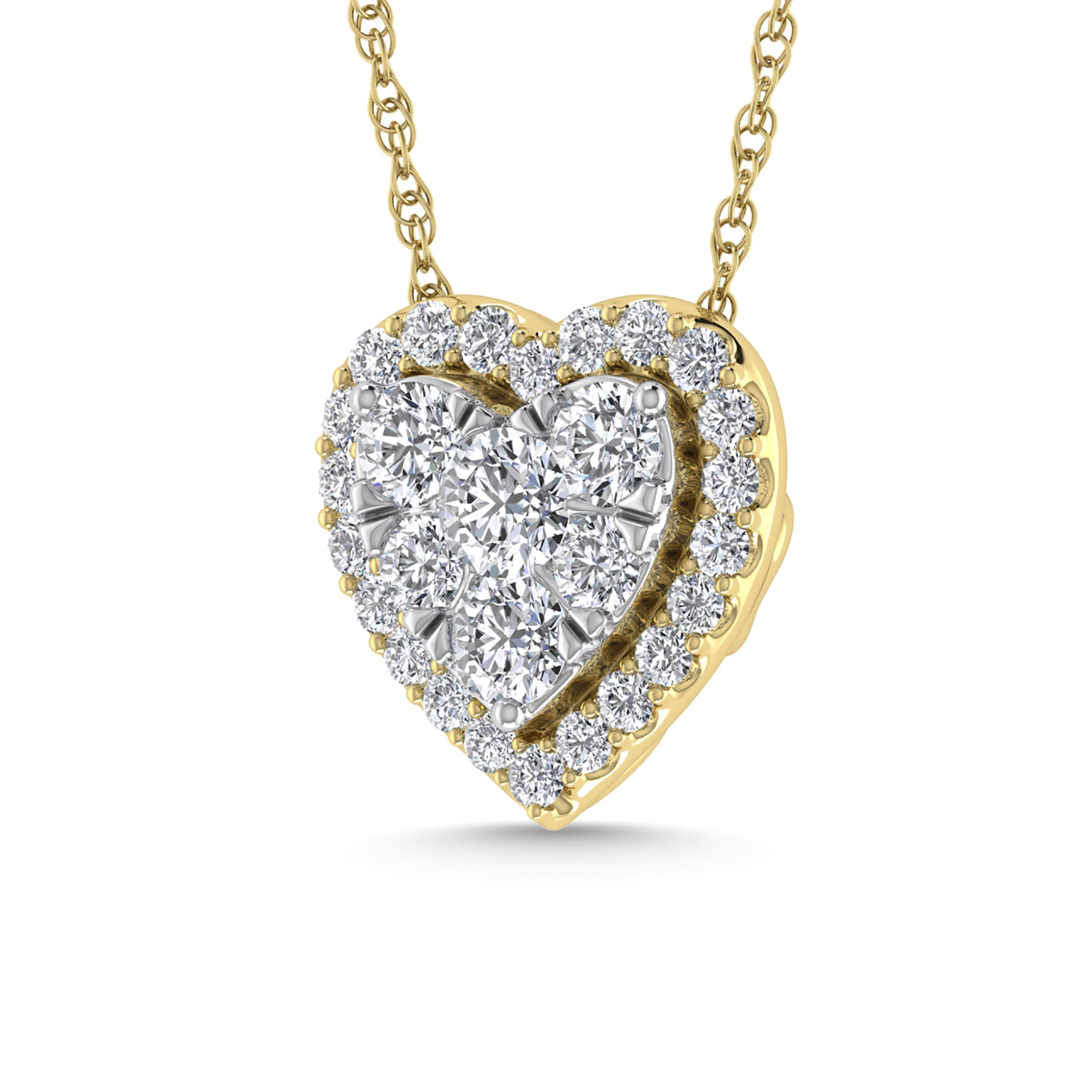 Diamond 1/2 Ct.Tw. Heart Pendant in 14K Yellow Gold