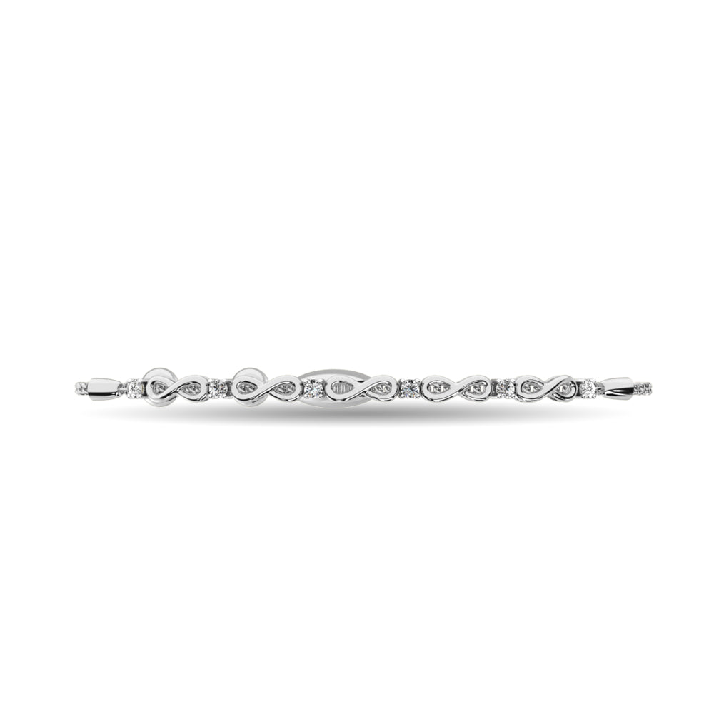 Diamond Infinity Bracelet 1/50 ct tw in Sterling Silver