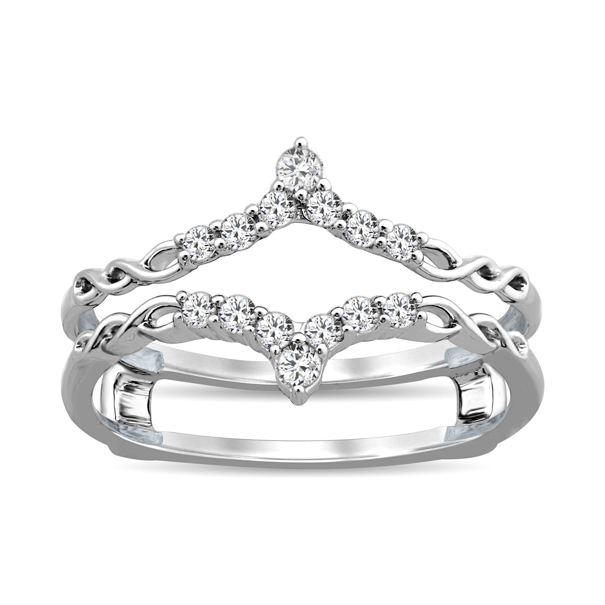 Diamond Guard Ring 1/4 ct tw in 10K White Gold