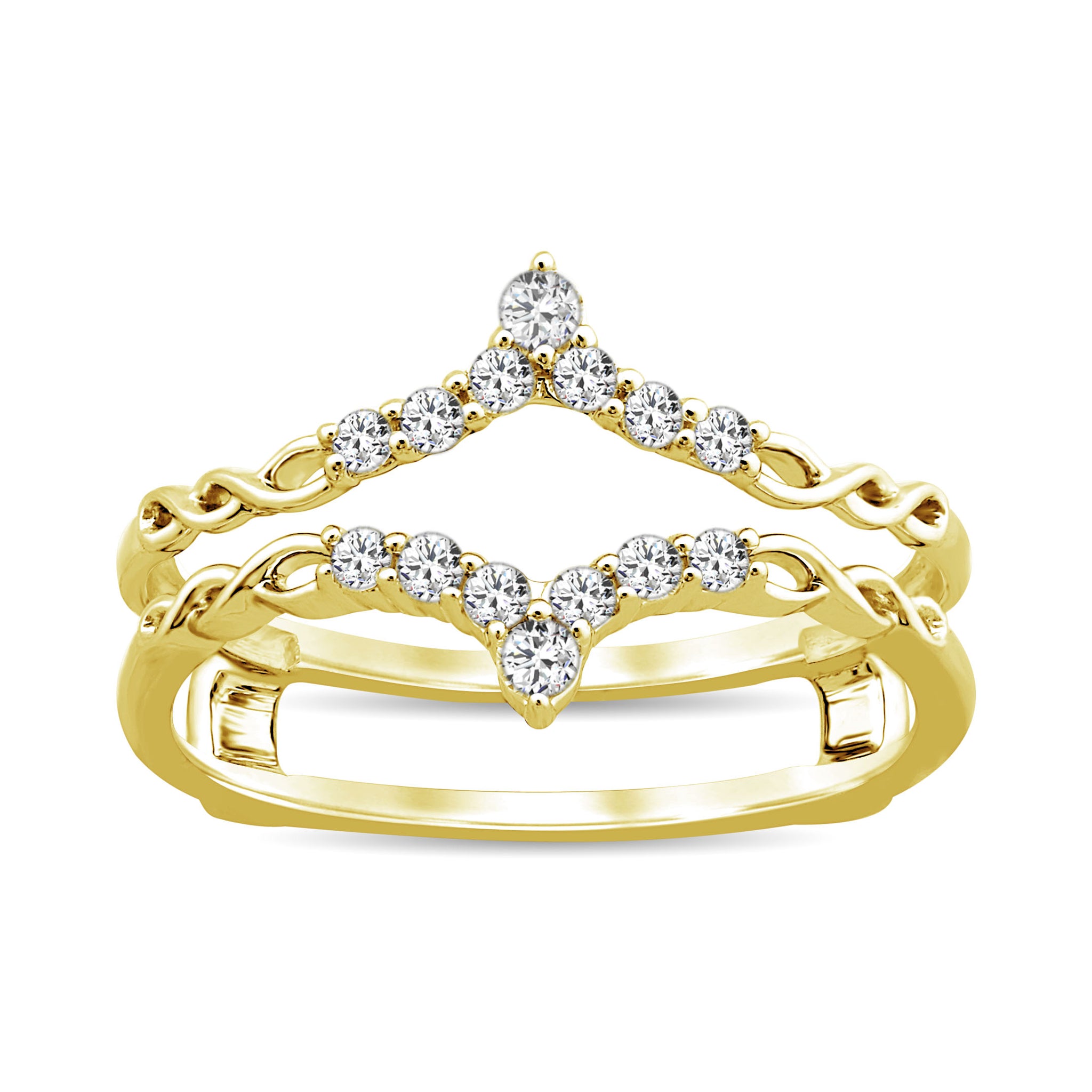 Diamond Guard Ring 1/4 ct tw in 10K Yellow Gold