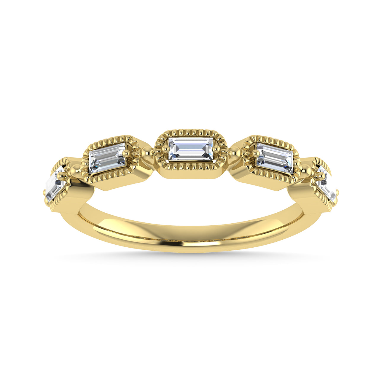 Diamond 1/4 Ct.Tw. Baguette Cut Anniversary Band in 14K Yellow Gold