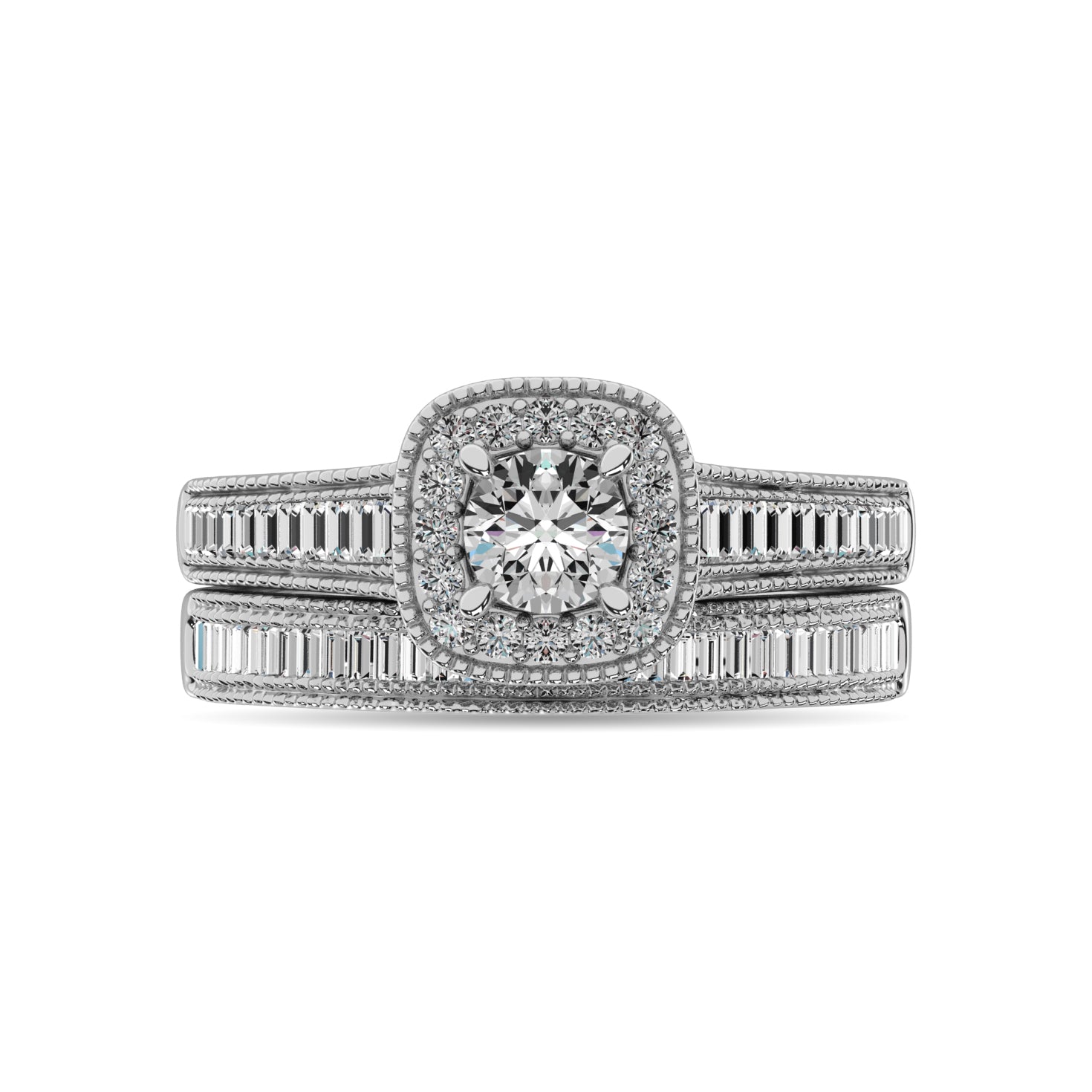 Diamond 7/8 Ct.Tw. Bridal Ring in 14K White Gold