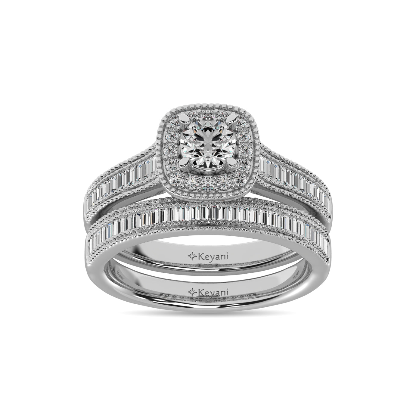 Diamond 7/8 Ct.Tw. Bridal Ring in 14K White Gold