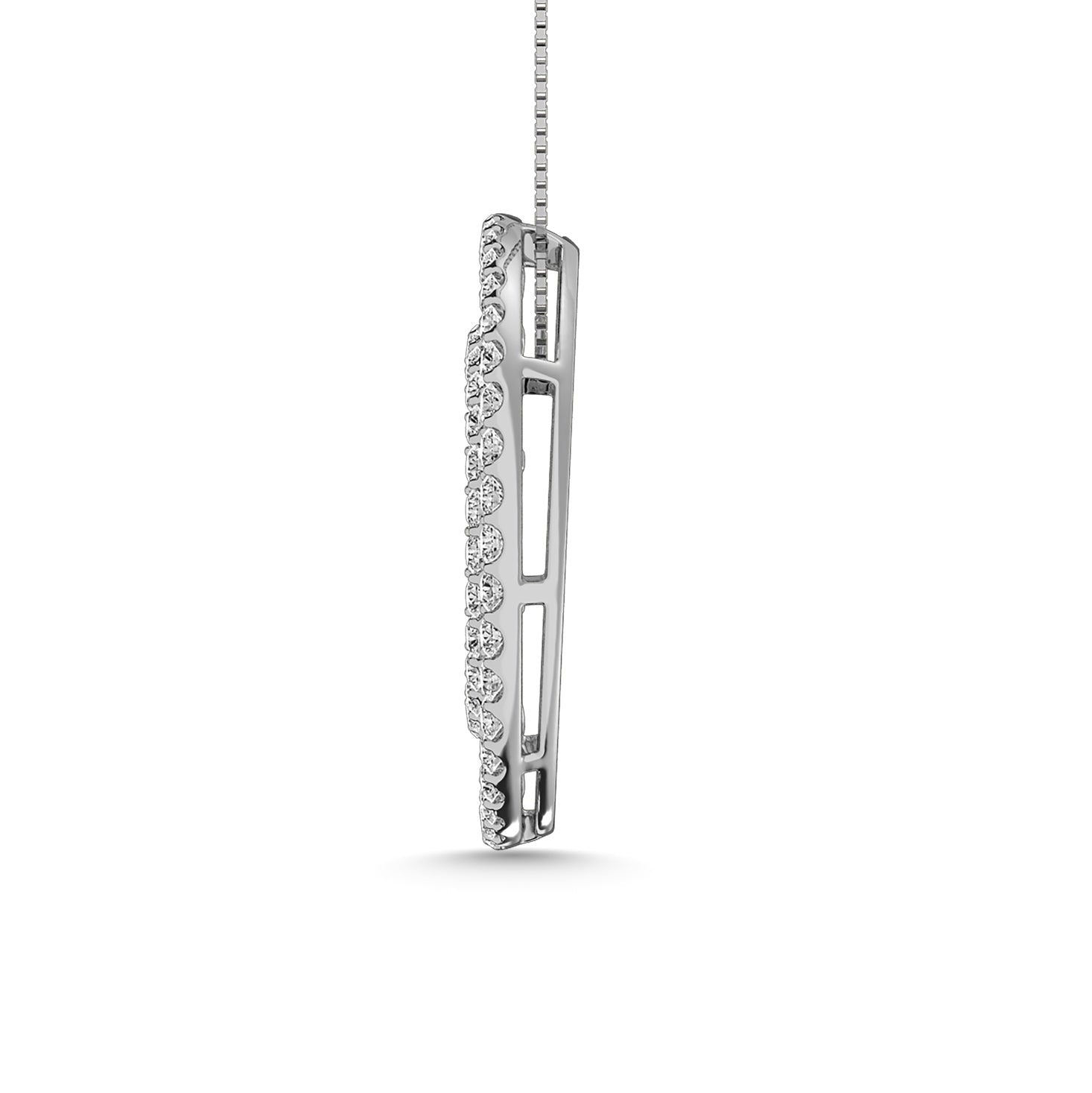 Diamond 2 Ct.Tw. Circle Round and Straight Baguette Fashion Pendant in 14K White Gold