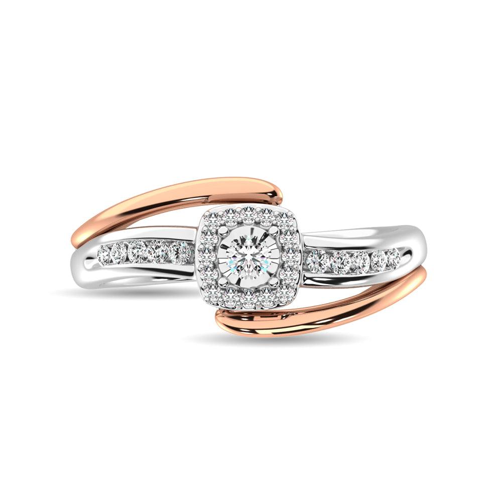 Diamond 1/6 ct tw Promise Ring  in 10K Rose and White Gold