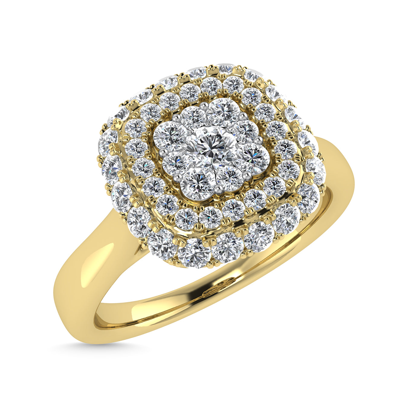 Diamond 1/2 Ct.Tw. Cluster Fashion Ring in 14K Two Tone Gold