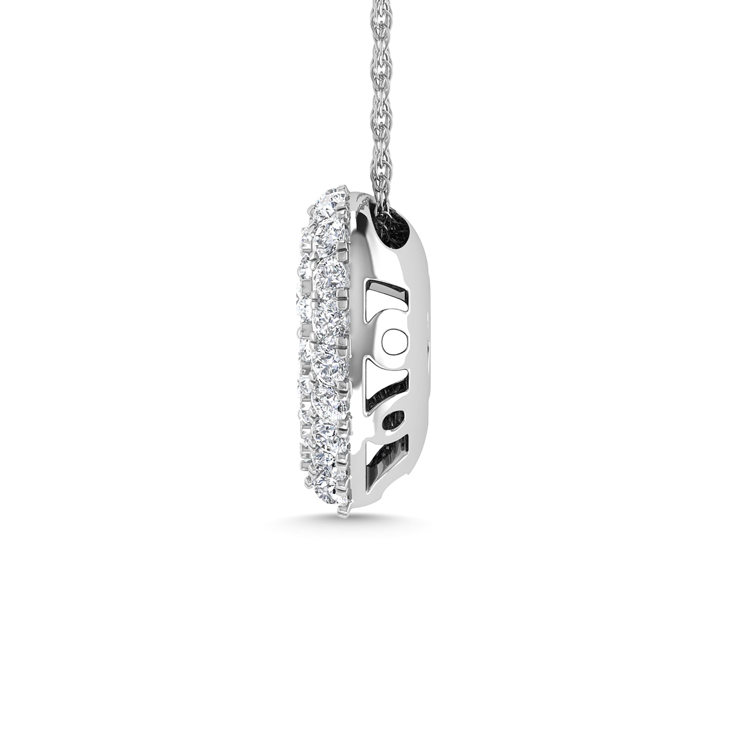 Diamond 1/2 Ct.Tw. Cluster Fashion Pendant in 14K White Gold Gold