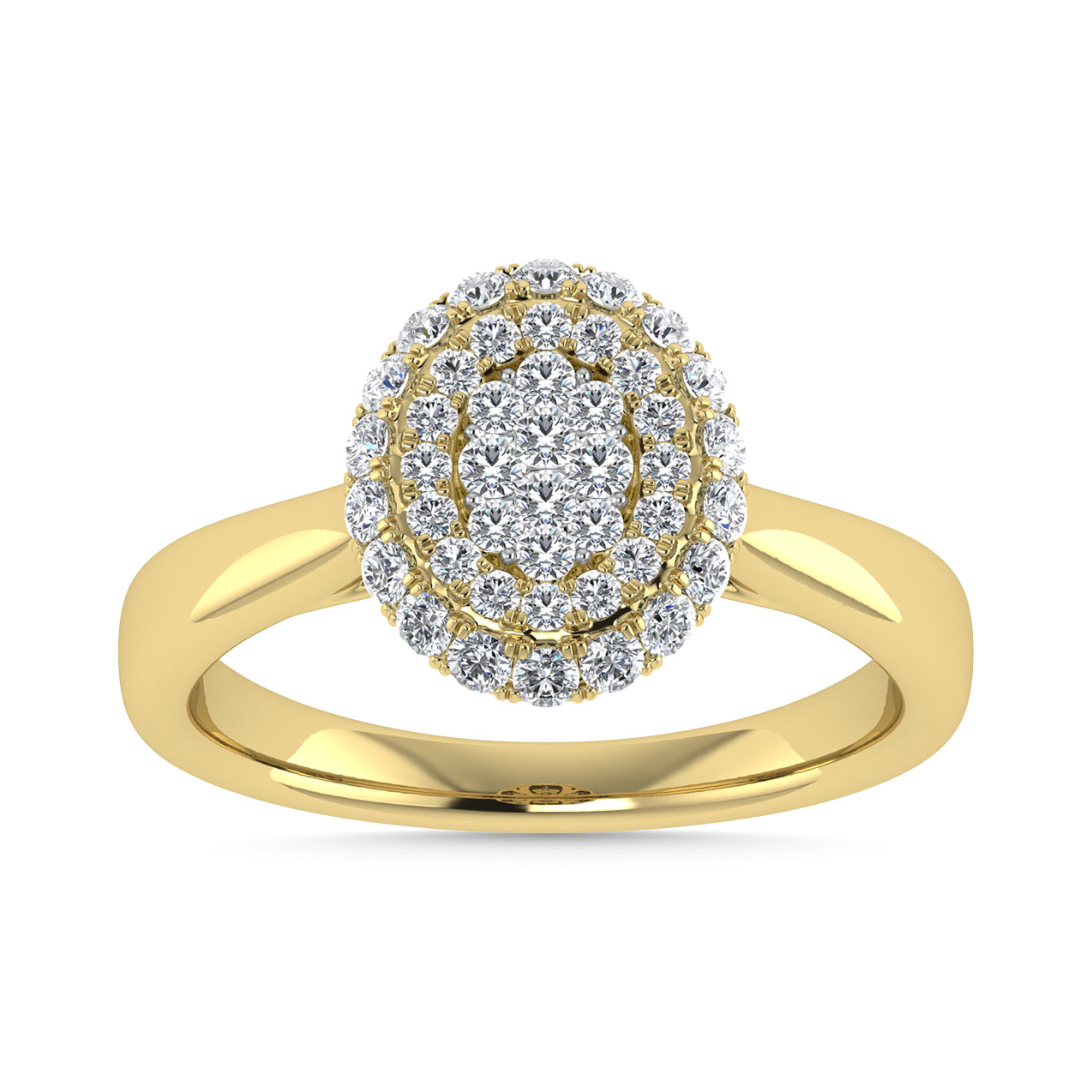 Diamond 1/2 Ct.Tw. Cluster Fashion Ring in 14K Two Tone Gold