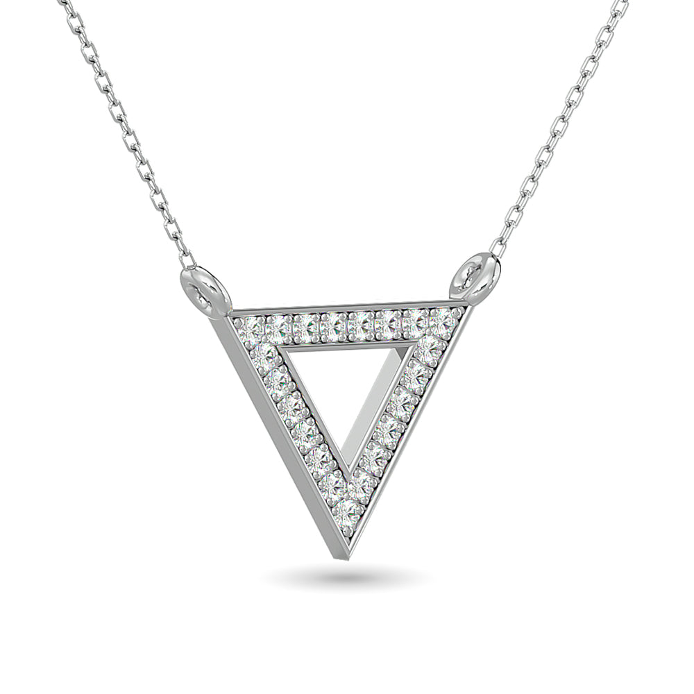 Diamond Tringle Pendant 1/10 ct tw in 10K White Gold