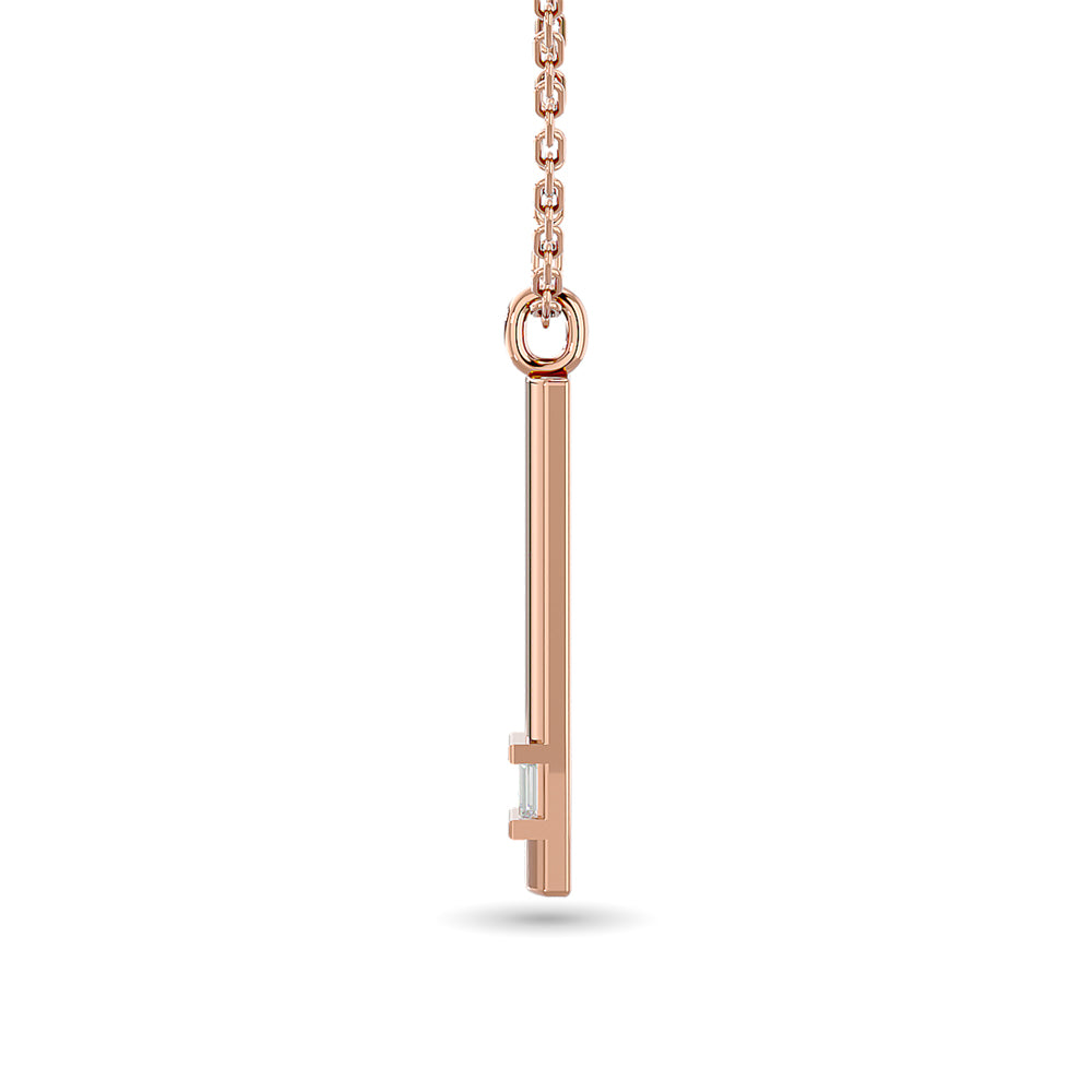 Diamond Bar Pendant 1/50 ct tw in 10K Rose Gold