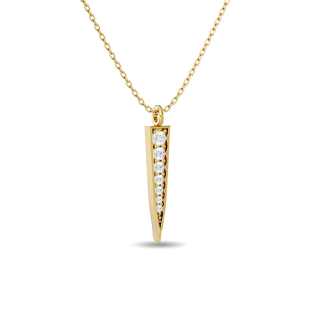 Diamond 1/10 ct tw Round Cut Fashion Pendant in 10K Yellow Gold