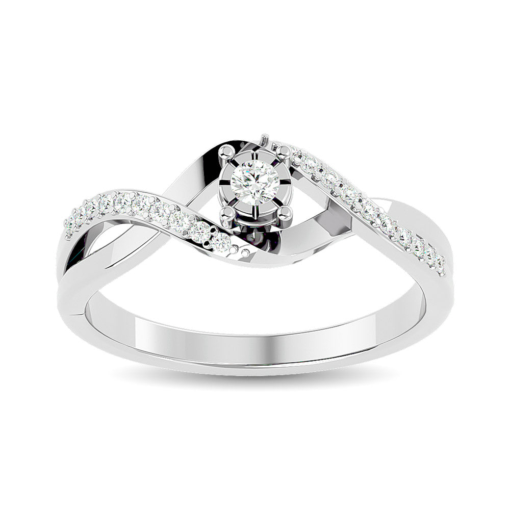 10K White  Gold 1/5 Ct.Tw. Diamond Promise Ring