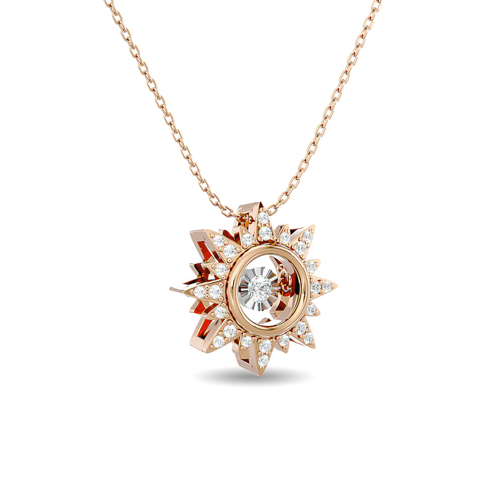 Diamond 1/6 ct tw Star Pendant in 10K Rose Gold