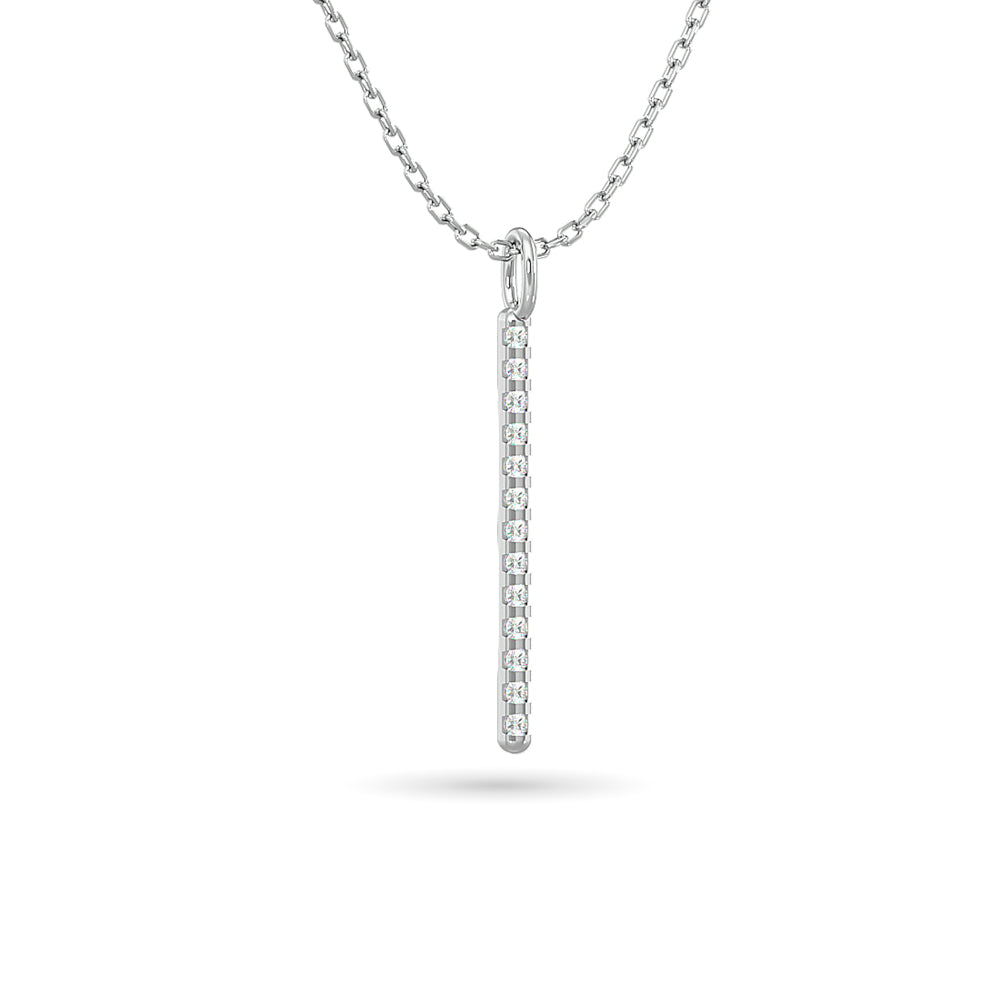 Diamond Bar Pendant 1/8 ct tw in 10K White Gold