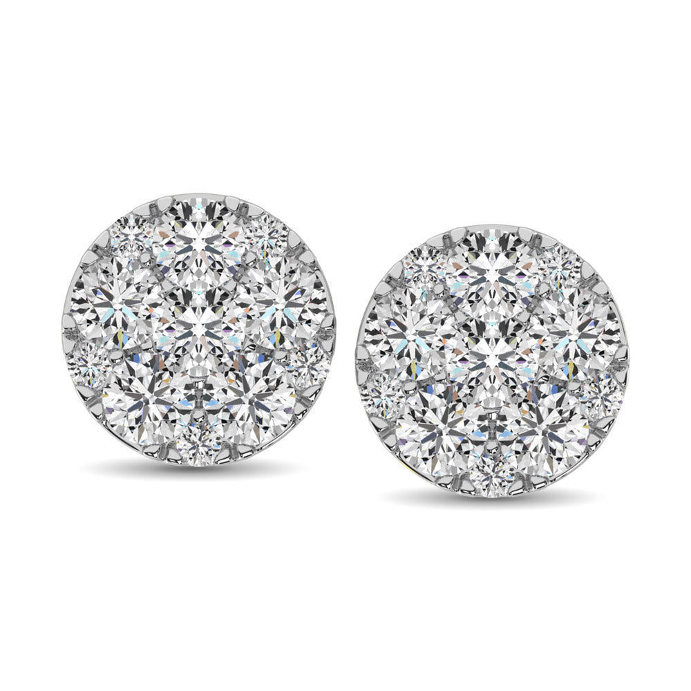 Diamond Stud Earrings 1/2 ct tw Round-cut in 10K White Gold