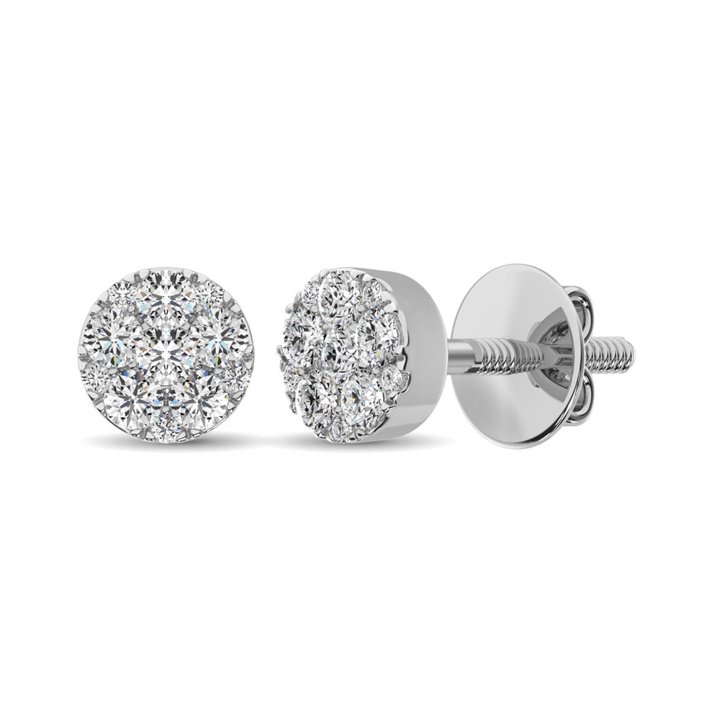 Diamond Stud Earrings 3/4 ct tw Round-cut in 10K White Gold