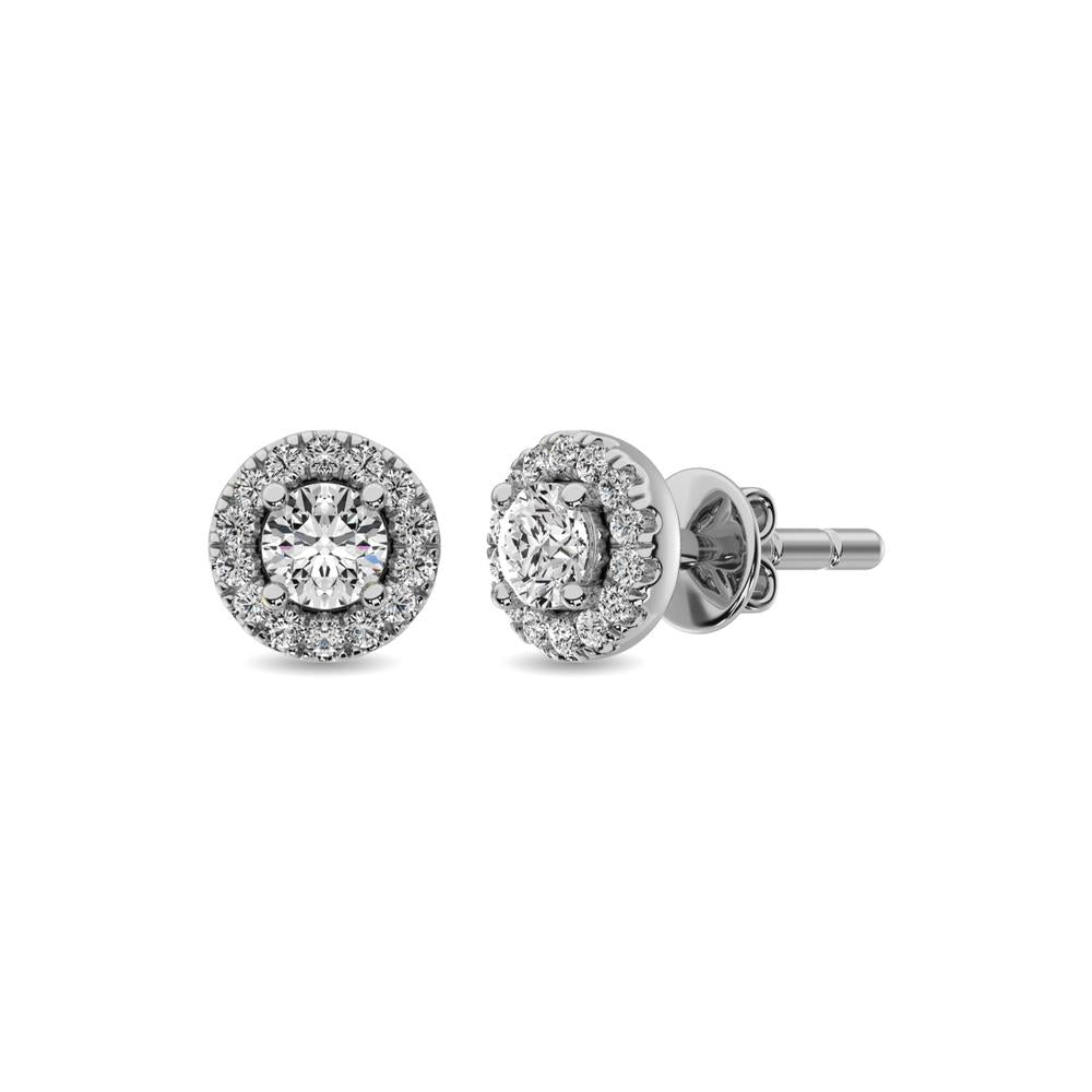 Diamond 1/3 ct tw Round Cut Fashion Earrings in 10K White Gold