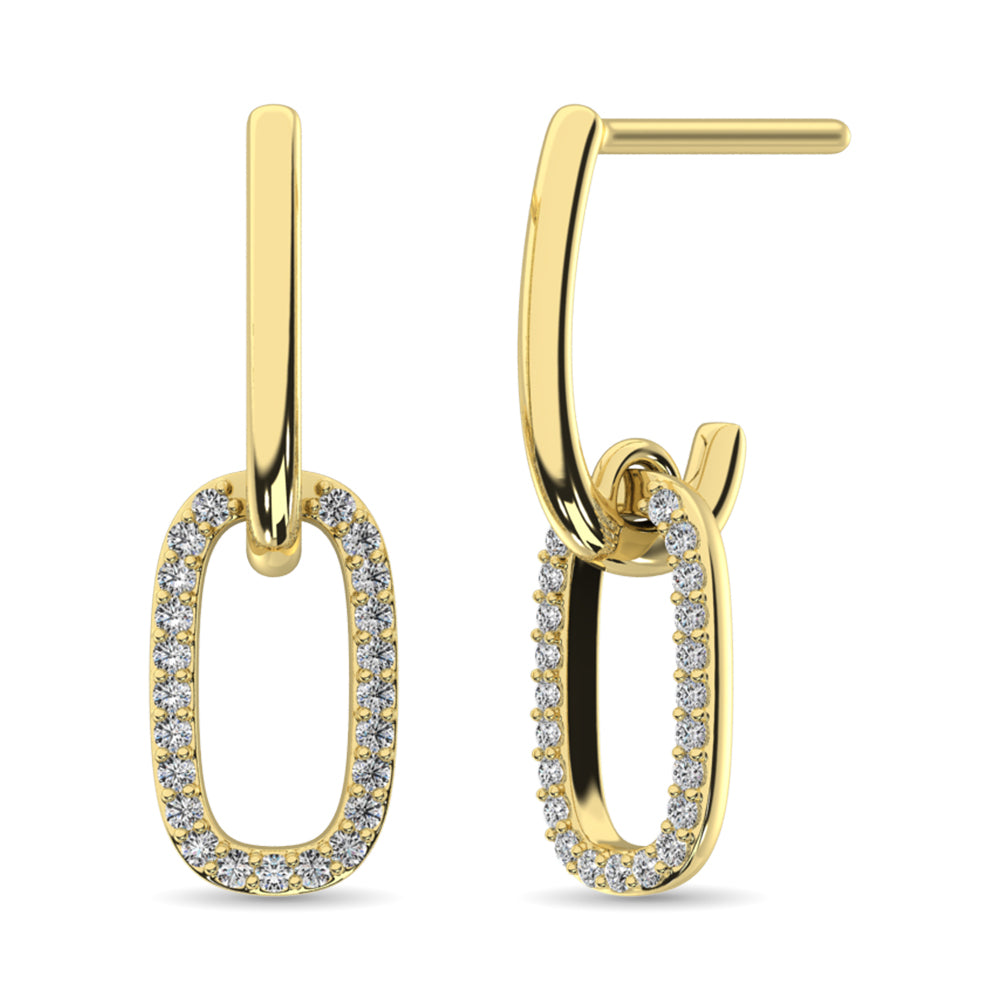 Diamond Fashion Earrings 1/5 ct tw in 14K Yellow Gold