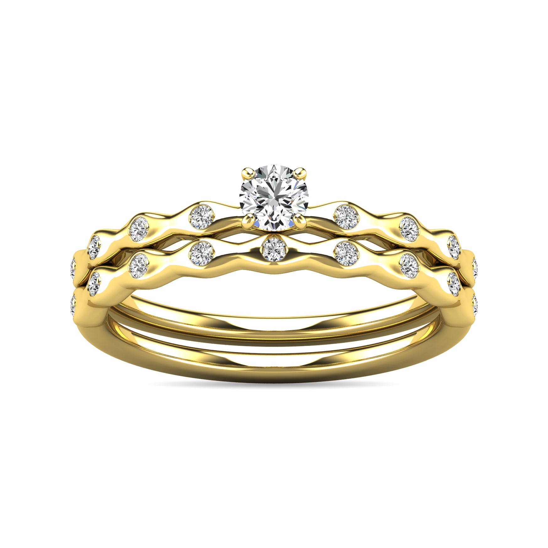 Diamond 1/3 ct tw Bridal Ring in 10K Yellow Gold