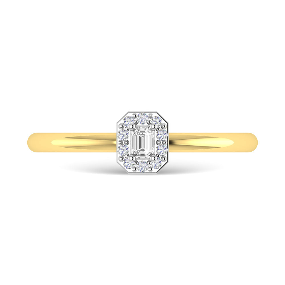 Diamond 1/6 Ct.Tw. Emerald Cut Promise Ring in 14K Two Tone Gold