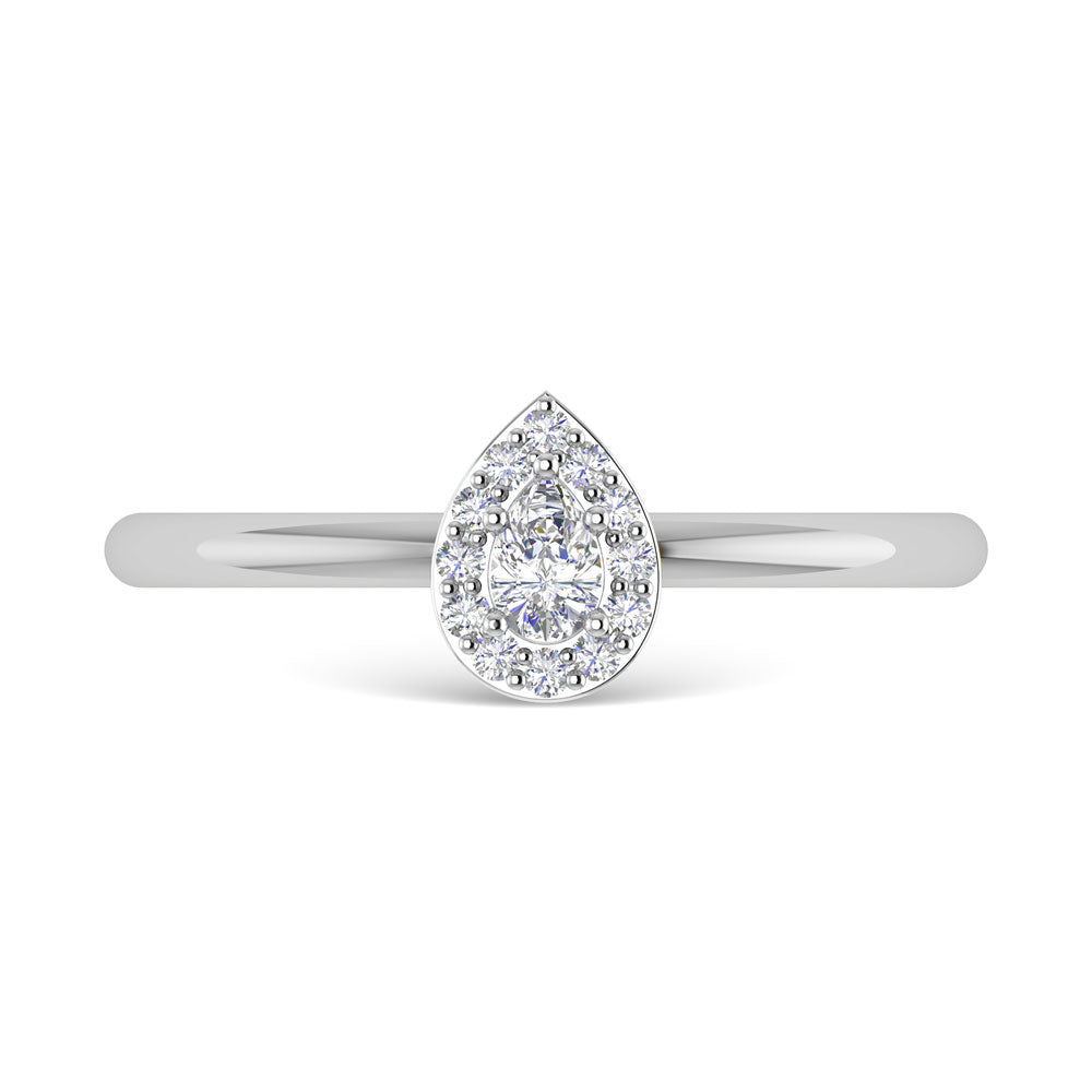 Diamond 1/6 Ct.Tw. Pear Cut Promise Ring in 14K White Gold