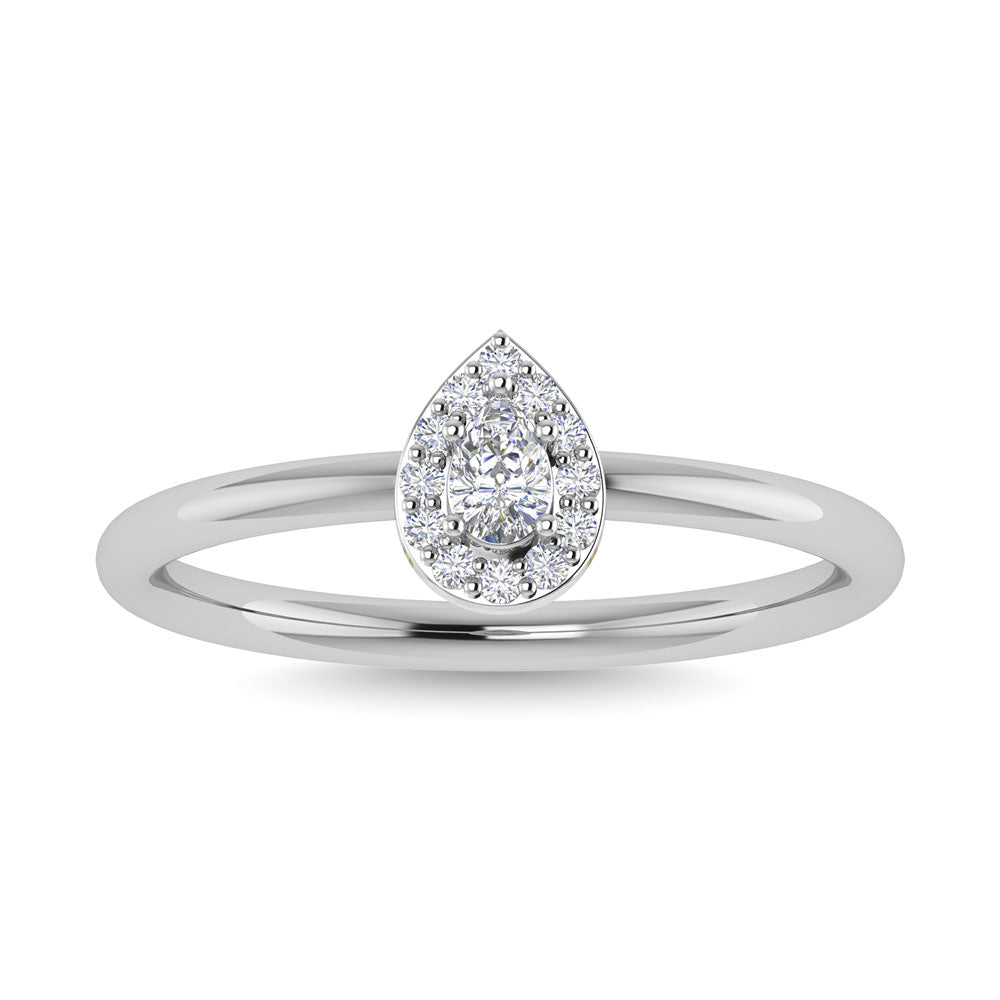 Diamond 1/6 Ct.Tw. Pear Cut Promise Ring in 14K White Gold