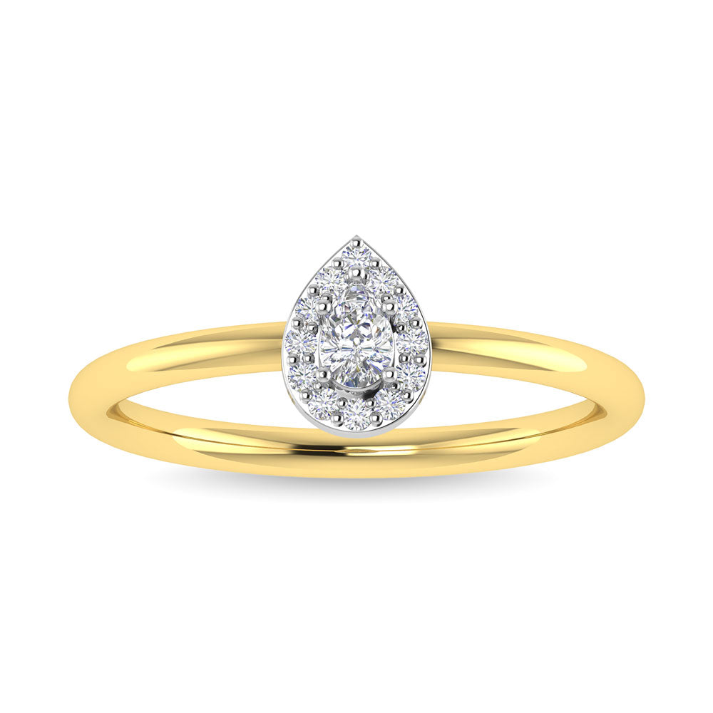 Diamond 1/6 Ct.Tw. Pear Cut Promise Ring in 14K Two Tone Gold