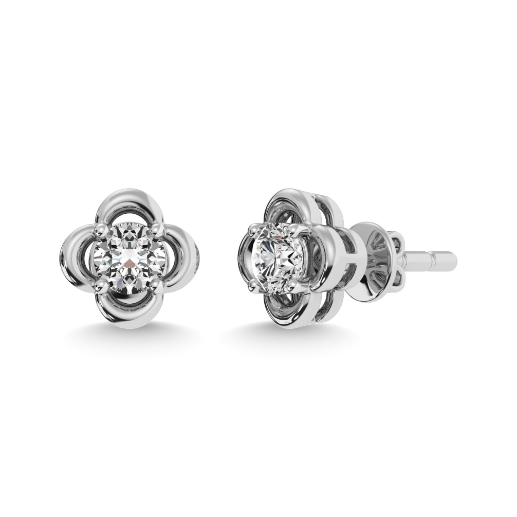 Diamond 1/3 ct tw Solitaire Stud Earrings in 14K White Gold