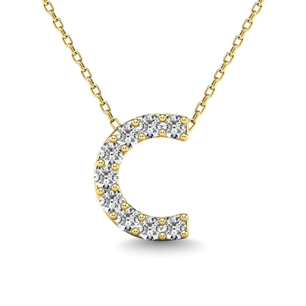 Diamond 1/10 Ct.Tw. Letter C Pendant in 14K Yellow Gold"