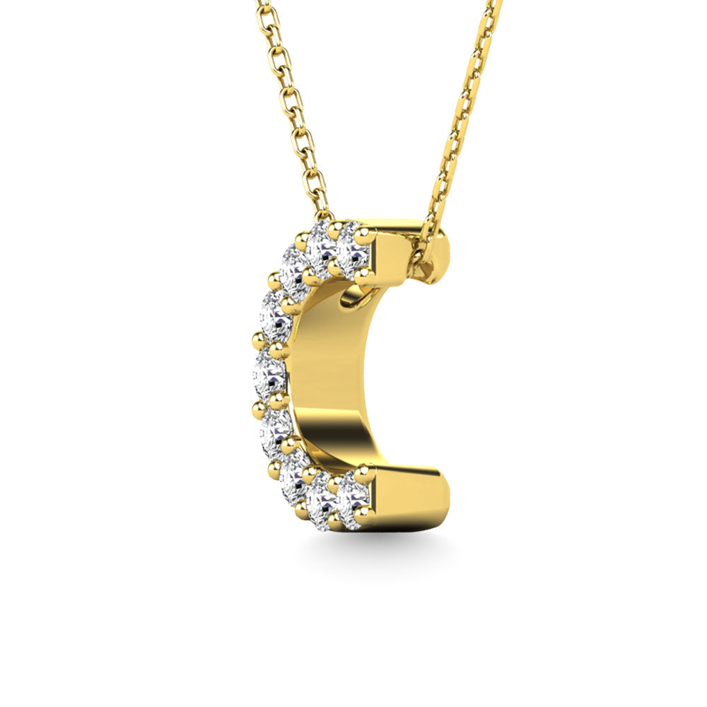 Diamond 1/10 Ct.Tw. Letter C Pendant in 14K Yellow Gold"