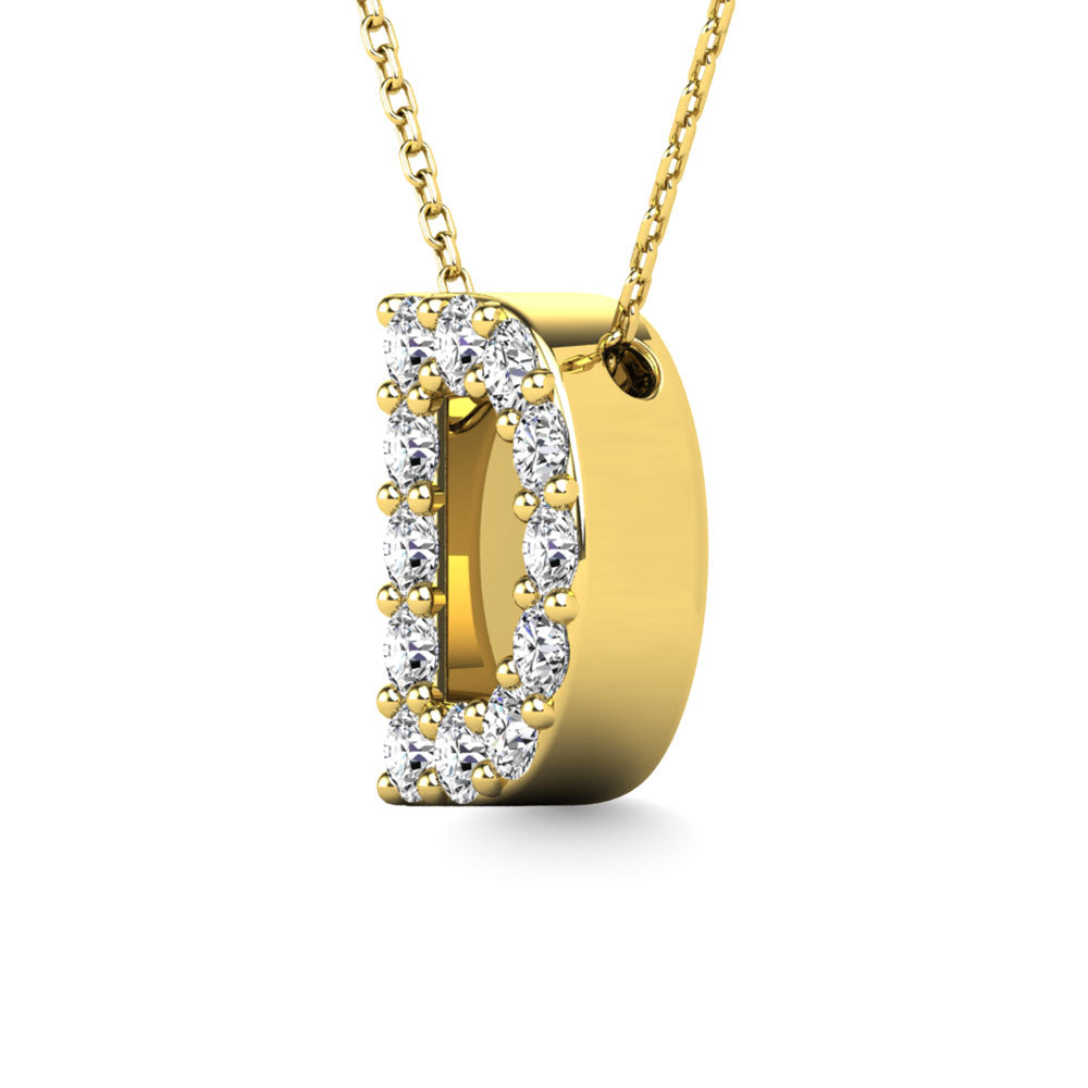 Diamond 1/8 Ct.Tw. Letter D Pendant in 14K Yellow Gold"