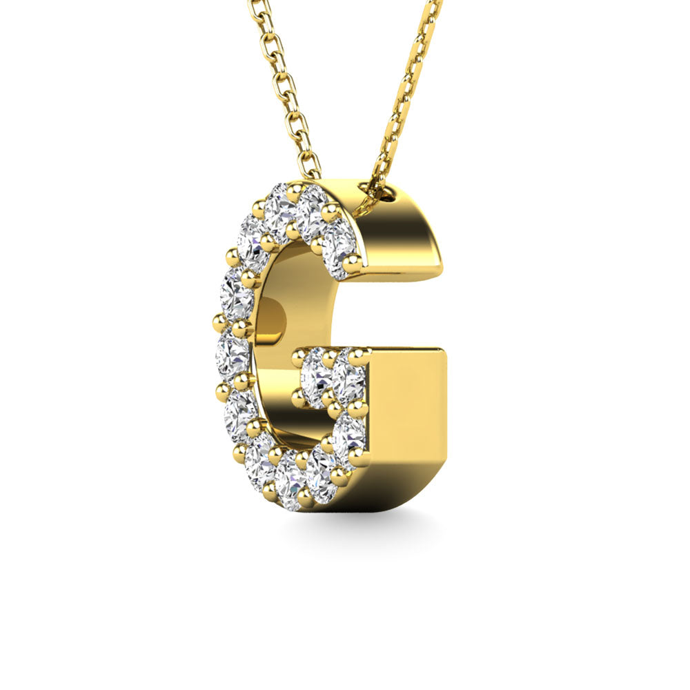 Diamond 1/8 Ct.Tw. Letter G Pendant in 14K Yellow Gold"