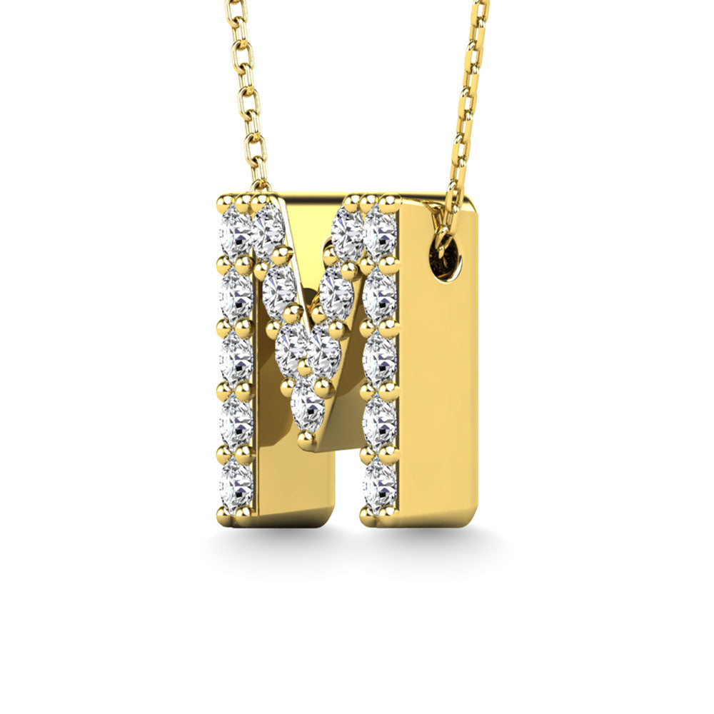 Diamond 1/6 Ct.Tw. Letter M Pendant in 14K Yellow Gold"