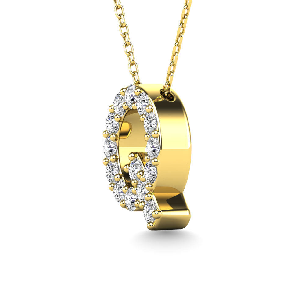 Diamond 1/6 Ct.Tw. Letter Q Pendant in 14K Yellow Gold"