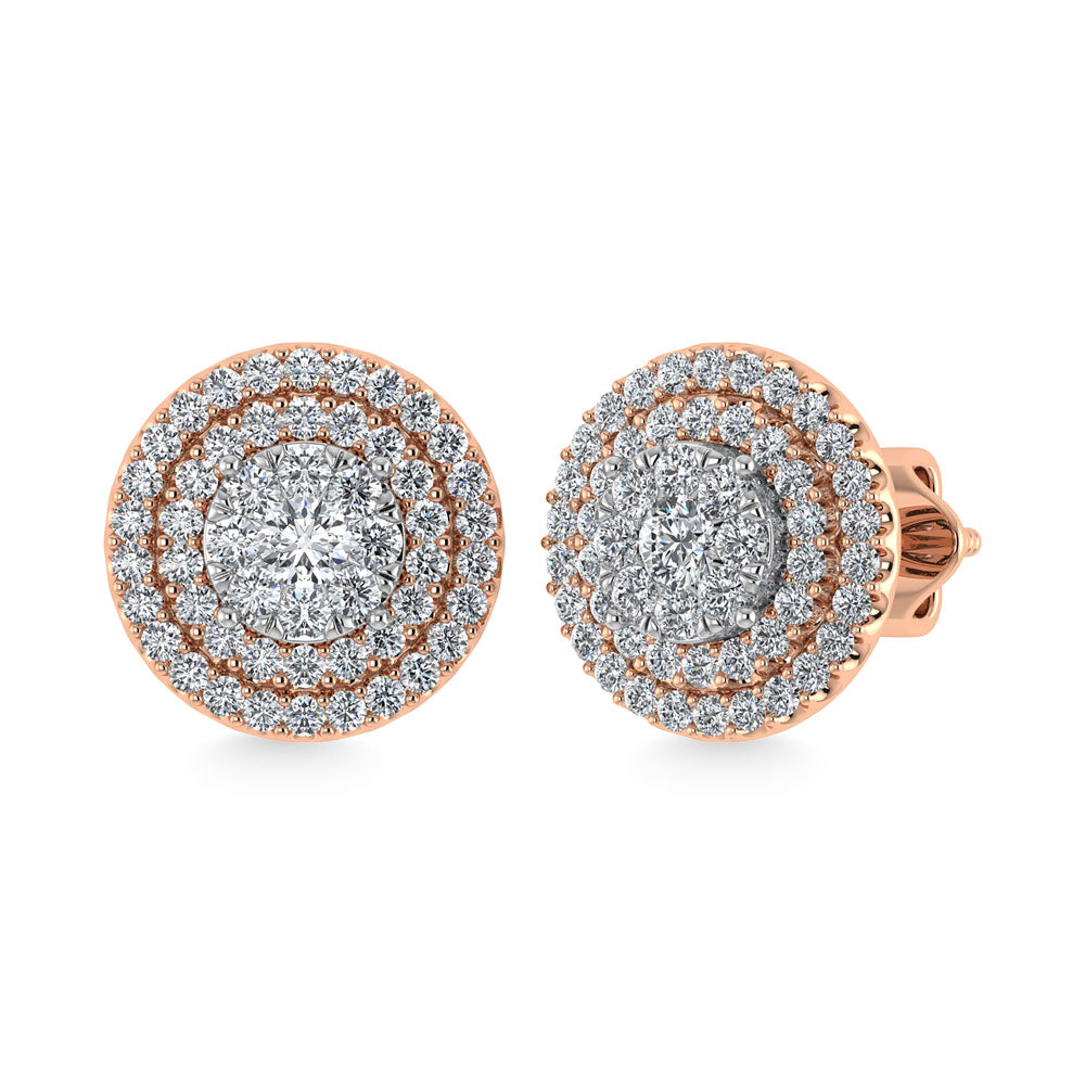 Diamond 7/8 Ct.Tw. Fashion Earrings in 14K Rose Gold