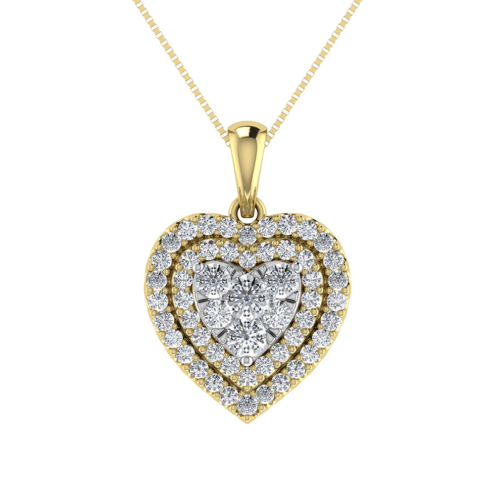 Diamond 3/4 Ct.Tw. Heart Pendant in 10K Yellow Gold