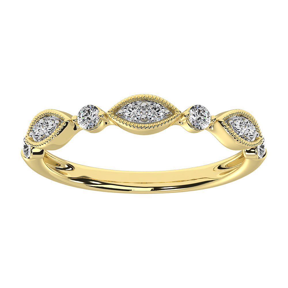 14K Yellow Gold 1/3 Ct.Tw. Diamond Stackable Band