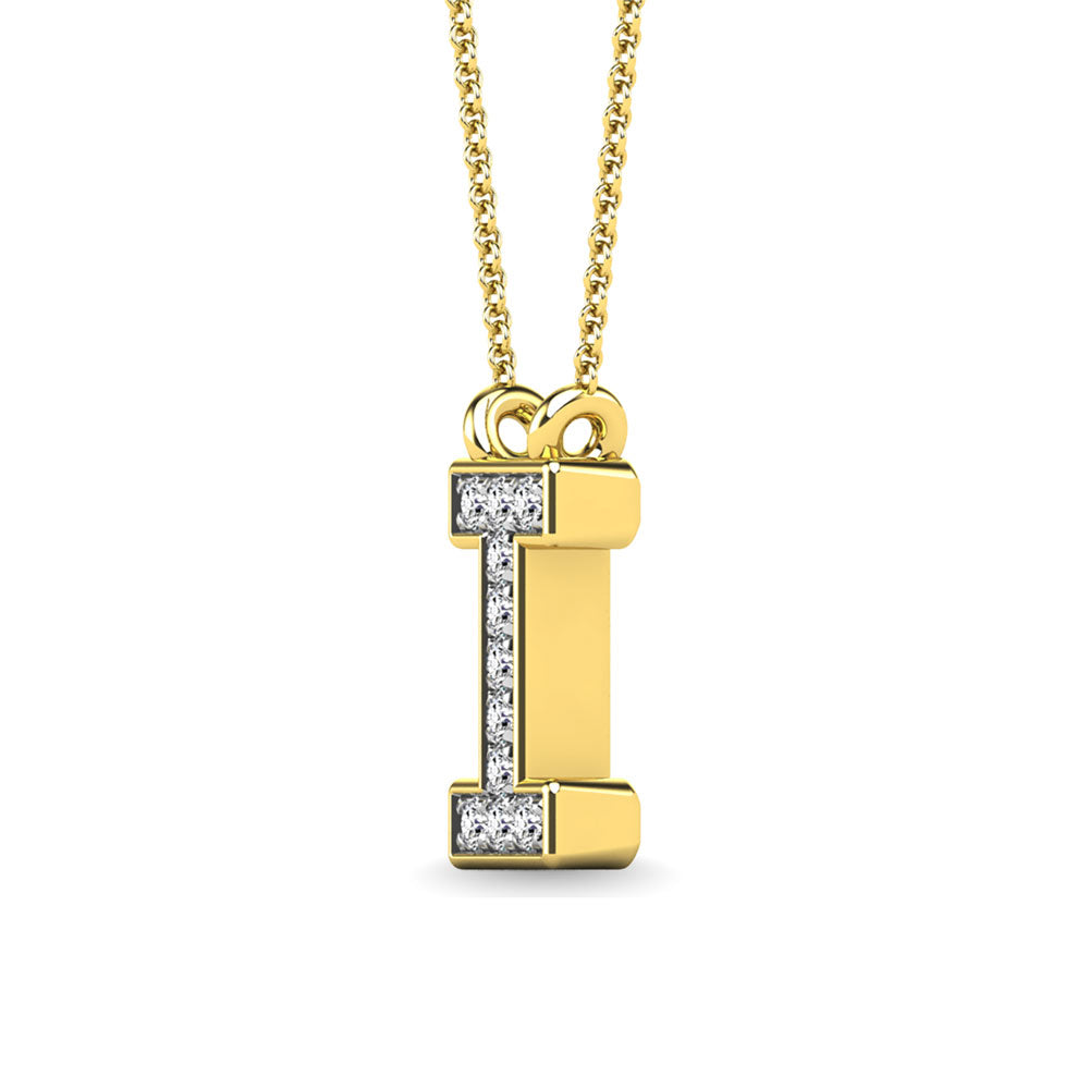 Diamond 1/20 Ct.Tw. Letter I Pendant in 10K Yellow Gold